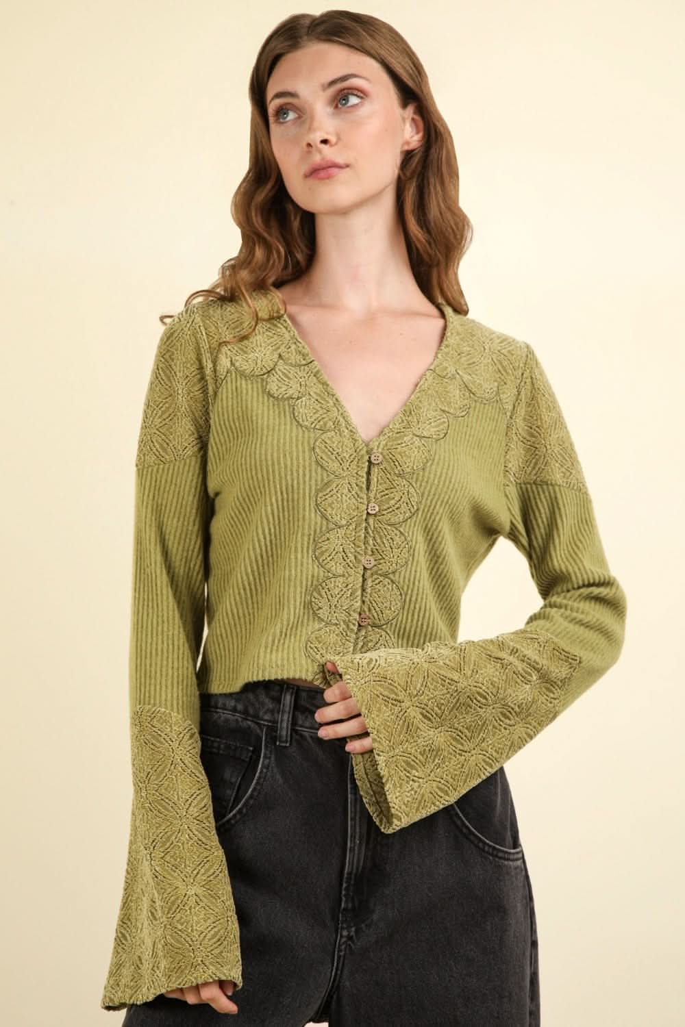 Very J lace detail crop top - Love Salve